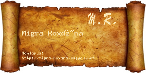 Migra Roxána névjegykártya
